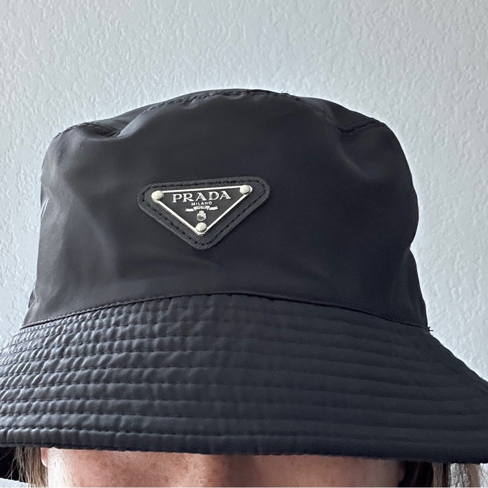 Prada logo bucket hat